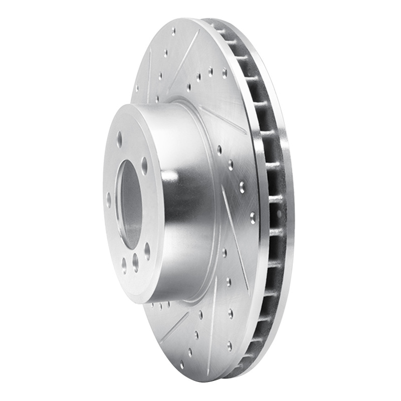BMW 530XI Brake Rotor (1) - Front Left - R1 Concepts - Drilled & Slotted - Silver - `04-`10